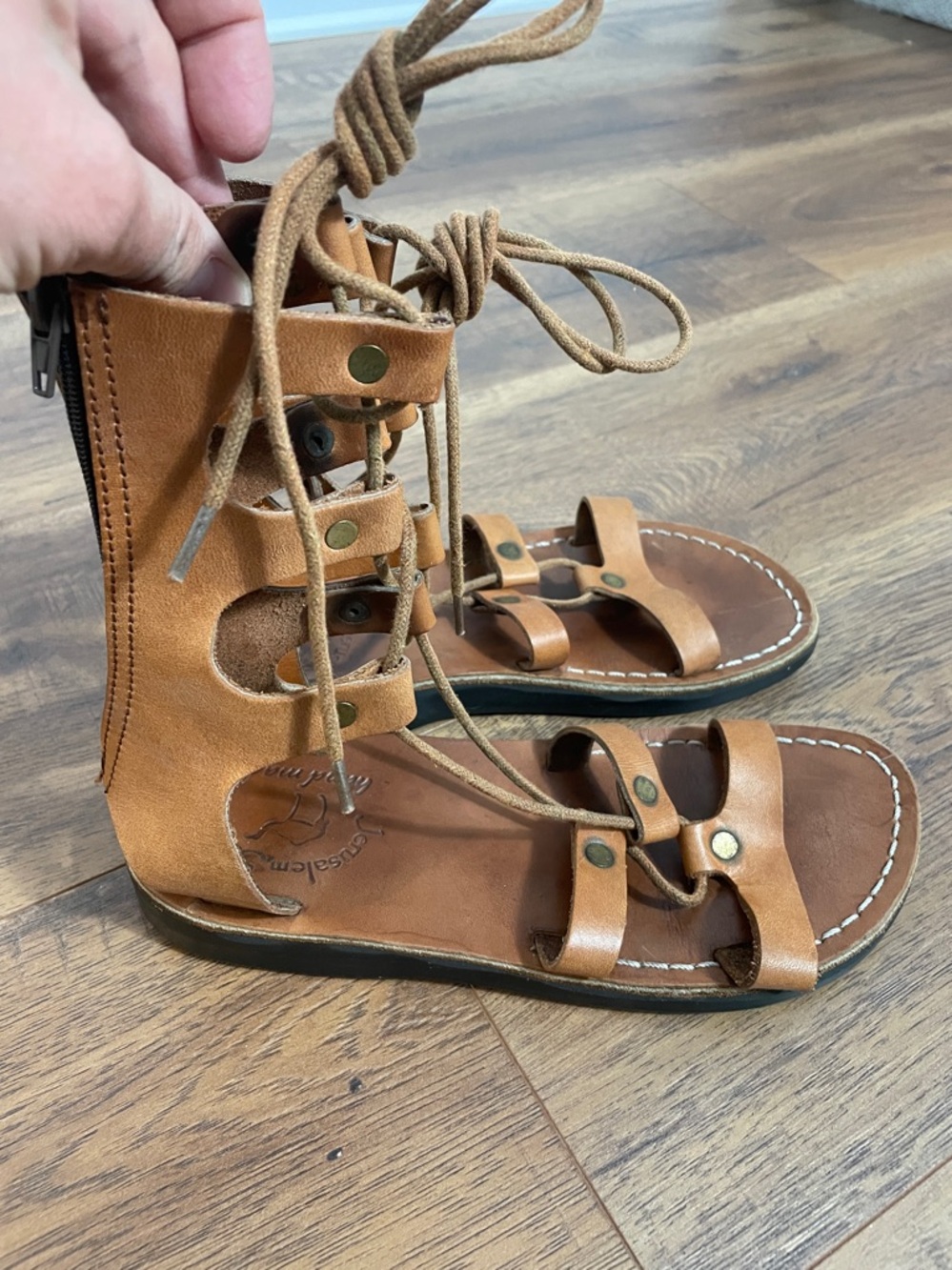 Jerusalem Sandals Rebecca
Women's Leather Gladiator Lace Up Sandal‎ Size 37 US 6